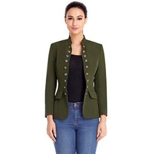 Military jacket blazer with buttons